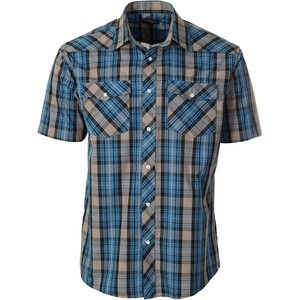 image:imageGioberti Mens Western Cowboy Short Sleeve Shirt with Snap Buttons1090w Bluegray