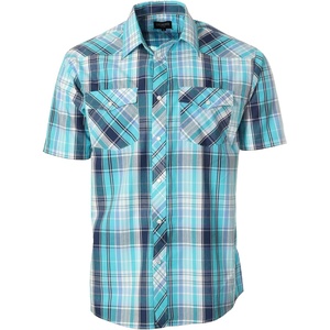 image:imageGioberti Mens Western Cowboy Short Sleeve Shirt with Snap Buttons1097w Turquoiseteal