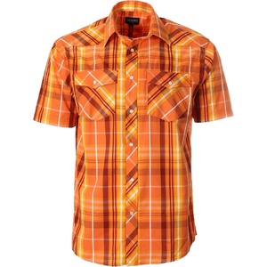image:imageGioberti Mens Western Cowboy Short Sleeve Shirt with Snap Buttons1098w Orangeyellow