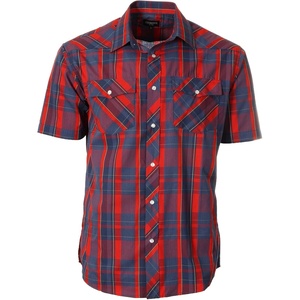 image:imageGioberti Mens Western Cowboy Short Sleeve Shirt with Snap Buttons1103w Rednavy