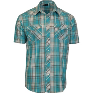 image:imageGioberti Mens Western Cowboy Short Sleeve Shirt with Snap Buttons20w Turquoisewhitered