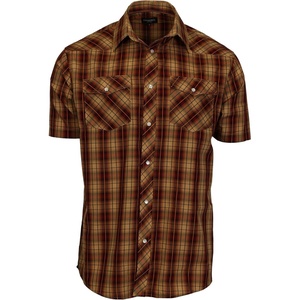 image:imageGioberti Mens Western Cowboy Short Sleeve Shirt with Snap Buttons280w Khakiburgundy