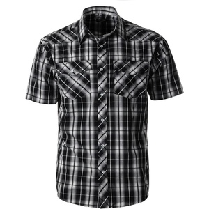 image:imageGioberti Mens Western Cowboy Short Sleeve Shirt with Snap Buttons632w Blackwhite