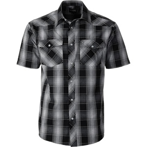 image:imageGioberti Mens Western Cowboy Short Sleeve Shirt with Snap Buttons978w Blackwhite