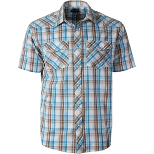 image:imageGioberti Mens Western Cowboy Short Sleeve Shirt with Snap Buttons995w Brownblue