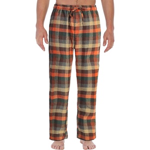 image:imageGioberti Mens Yarn Dye Brushed Flannel Pajama Pants Elastic Waist1071  Orange  Brown