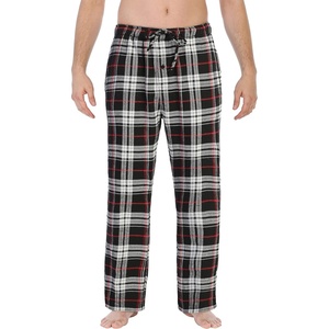 image:imageGioberti Mens Yarn Dye Brushed Flannel Pajama Pants Elastic Waist35a  Black  Red Stripe