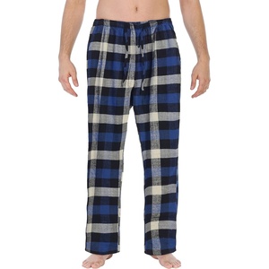 image:imageGioberti Mens Yarn Dye Brushed Flannel Pajama Pants Elastic Waist38  Blue  Black