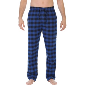 image:imageGioberti Mens Yarn Dye Brushed Flannel Pajama Pants Elastic Waist79  Black  Blue Checkered