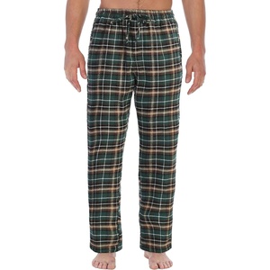 image:imageGioberti Mens Yarn Dye Brushed Flannel Pajama Pants Elastic Waist80  Green  Black  Ivory Highlight