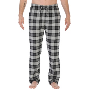 image:imageGioberti Mens Yarn Dye Brushed Flannel Pajama Pants Elastic Waist84  Black  Charcoal  Gray Highlight