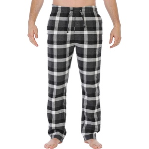 image:imageGioberti Mens Yarn Dye Brushed Flannel Pajama Pants Elastic Waist90  Black  Charcoal  White Highlight