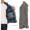 image:imageGioberti Mens 100 Cotton Brushed and Soft Twill Shirt Jacket with Flannel LiningGray