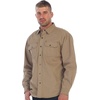 image:imageGioberti Mens 100 Cotton Brushed and Soft Twill Shirt Jacket with Flannel LiningKhaki