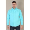 image:imageGioberti Mens 100 Cotton Long Sleeve Casual Twill Oxford ShirtAqua