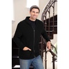 image:imageGioberti Mens 100 Cotton Milano Knit FullZip SweaterBlack
