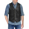 image:imageGioberti Mens 5 Button Faux Leather VestBlack