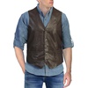 image:imageGioberti Mens 5 Button Faux Leather VestBrown