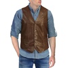 image:imageGioberti Mens 5 Button Faux Leather VestCoffee
