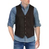 image:imageGioberti Mens 5 Button Faux Suede VestBlack