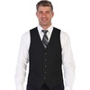 image:imageGioberti Mens 5 Button Formal Wool Blend Tweed Pin Stripe VestBlack