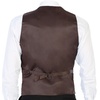 image:imageGioberti Mens 5 Button Formal Wool Blend Tweed Pin Stripe VestBrown