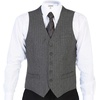 image:imageGioberti Mens 5 Button Formal Wool Blend Tweed Pin Stripe VestGray