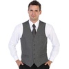 image:imageGioberti Mens 5 Button Formal Wool Blend Tweed Pin Stripe VestGray