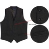image:imageGioberti Mens 5 Button Slim Fit Formal Herringbone Tweed Suit Vest12  Donegal Charcoal