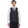 image:imageGioberti Mens 5 Button Slim Fit Formal Herringbone Tweed Suit Vest33  Navy Graph