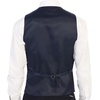 image:imageGioberti Mens 5 Button Slim Fit Formal Herringbone Tweed Suit Vest33  Navy Graph