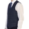 image:imageGioberti Mens 5 Button Slim Fit Formal Herringbone Tweed Suit Vest33  Navy Graph
