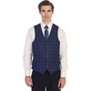 image:imageGioberti Mens 5 Button Slim Fit Formal Herringbone Tweed Suit Vest34  Blue Graph