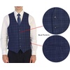 image:imageGioberti Mens 5 Button Slim Fit Formal Herringbone Tweed Suit Vest34  Blue Graph