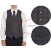image:imageGioberti Mens 5 Button Slim Fit Formal Herringbone Tweed Suit Vest35  Gray Graph
