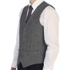 image:imageGioberti Mens 5 Button Slim Fit Formal Herringbone Tweed Suit Vest36  Gray Herringbone