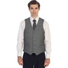image:imageGioberti Mens 5 Button Slim Fit Formal Herringbone Tweed Suit Vest36  Gray Herringbone