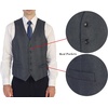 image:imageGioberti Mens 5 Button Slim Fit Formal Herringbone Tweed Suit Vest38  Gray Houndstooth
