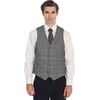image:imageGioberti Mens 5 Button Slim Fit Formal Herringbone Tweed Suit Vest39  Gray Checked