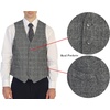 image:imageGioberti Mens 5 Button Slim Fit Formal Herringbone Tweed Suit Vest39  Gray Checked