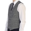 image:imageGioberti Mens 5 Button Slim Fit Formal Herringbone Tweed Suit Vest39  Gray Checked