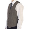 image:imageGioberti Mens 5 Button Slim Fit Formal Herringbone Tweed Suit Vest41  Brown Donegal