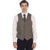 image:imageGioberti Mens 5 Button Slim Fit Formal Herringbone Tweed Suit Vest41  Brown Donegal