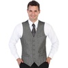 image:imageGioberti Mens 5 Button Slim Fit Formal Herringbone Tweed Suit Vest45  Donegal Gray