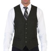 image:imageGioberti Mens 5 Button Slim Fit Formal Herringbone Tweed Suit Vest49  Herringbone Olive