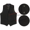 image:imageGioberti Mens 5 Button Slim Fit Formal Herringbone Tweed Suit Vest50  Donegal Olive