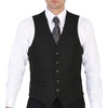 image:imageGioberti Mens 5 Button Slim Fit Formal Herringbone Tweed Suit Vest50  Donegal Olive