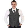 image:imageGioberti Mens 5 Button Slim Fit Formal Herringbone Tweed Suit Vest51  Herringbone Charcoal