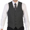 image:imageGioberti Mens 5 Button Slim Fit Formal Herringbone Tweed Suit Vest51  Herringbone Charcoal