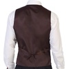image:imageGioberti Mens 5 Button Slim Fit Formal Herringbone Tweed Suit Vest53  Donegal Dark Brown